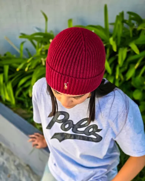 Beanie Polo Ralph Lauren bordó